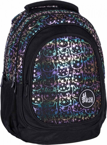Рюкзак молодіжний Hash #Школа AB330 Neon kitty з голографічним ефектом 18.5 л 39 х 28 х 15 см