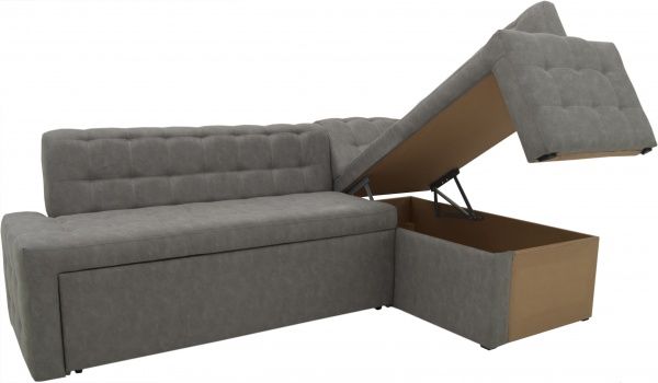 Куточок кухонний Кедр КАРАТ дві ніші Г штучна замша світло-сірий