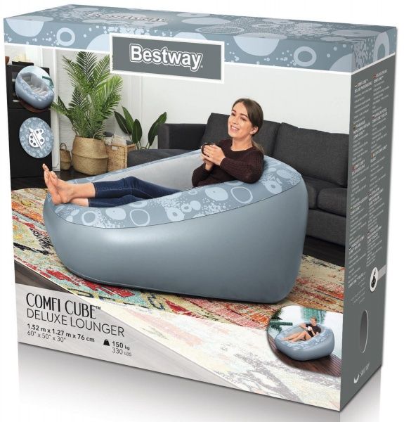 Кресло надувное Bestway Comfi cub 152х127 см серый