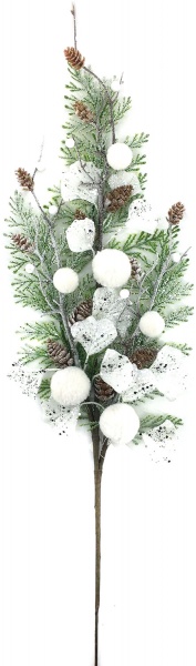 Гілочка декоративна хвойна Sunrise Crafts з кульками і шишками 85 см LH7139S5 