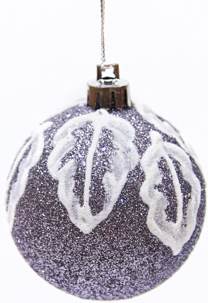 Куля новорічна Листя срібло