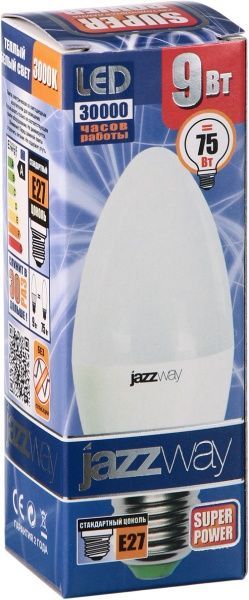 Лампа світлодіодна Jazzway PLED-SP 9 Вт C37 матова E27 220 В 3000 К 5001923 