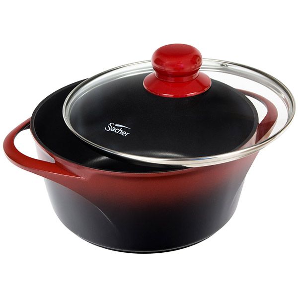 Кастрюля Sacher Teflon Dupont красно-черная 4 л