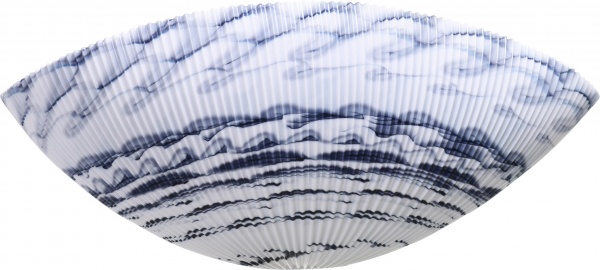 Фруктовница Yalos Murano SHELL 13 см белая с бирюзовыми нитями и перламутровым эффектом 