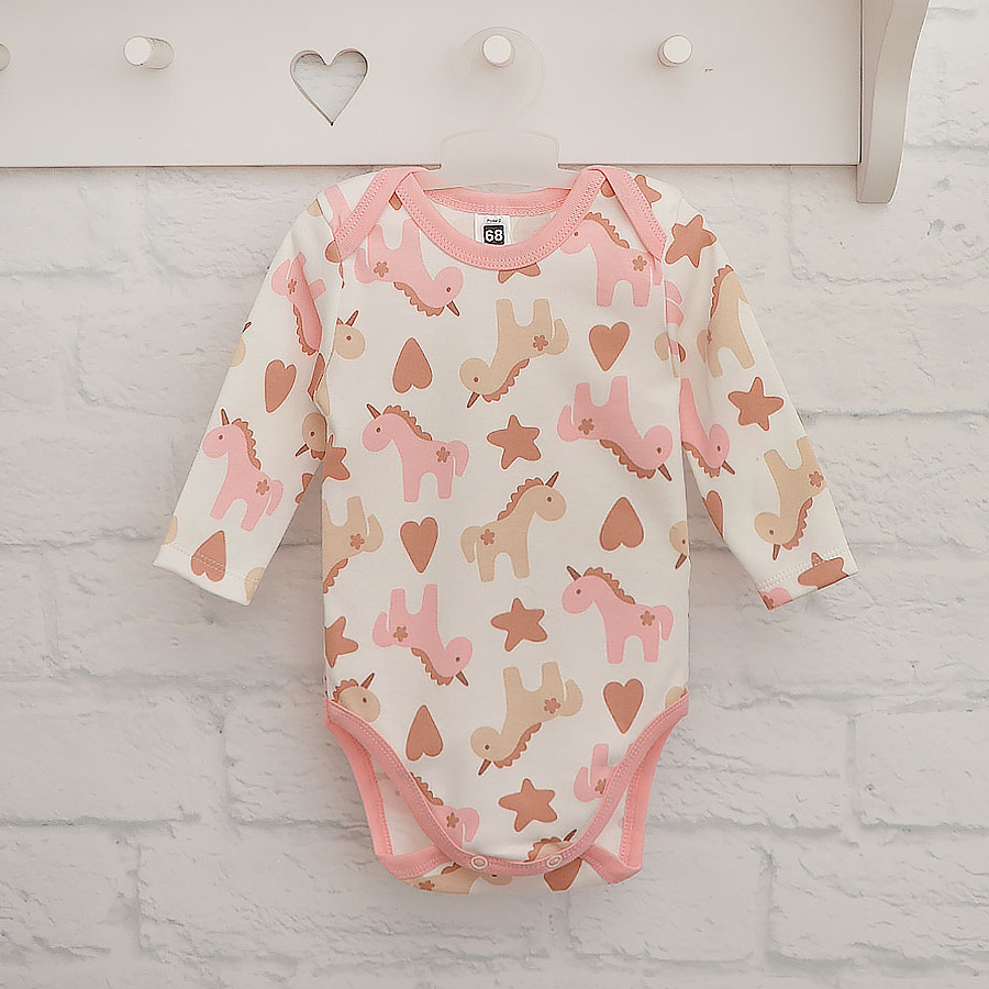 Боди детское для девочки Blanka Единорожки р.62-68 бежевый 110842