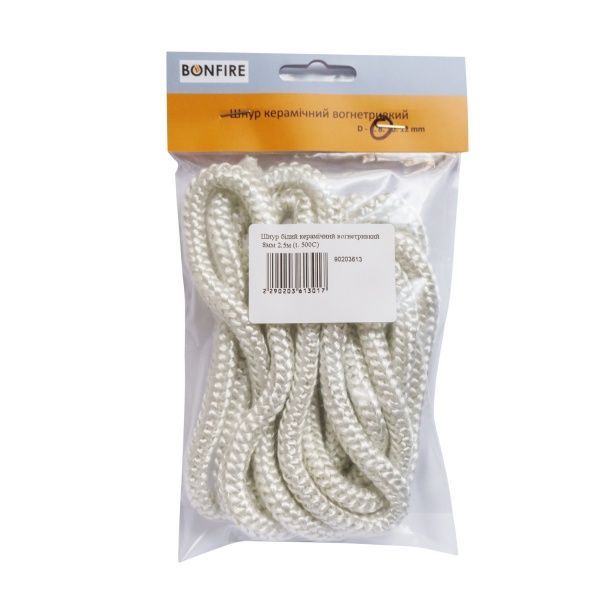 Шнур керамический огнеупорный BonFire 8 мм 2,5 м 