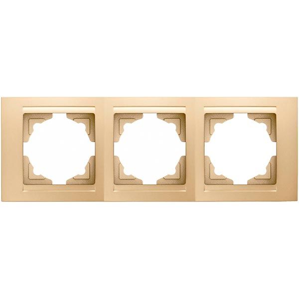 Рамка тримісна Gunsan Moderna універсальна бежевий металік MD 29 25 143