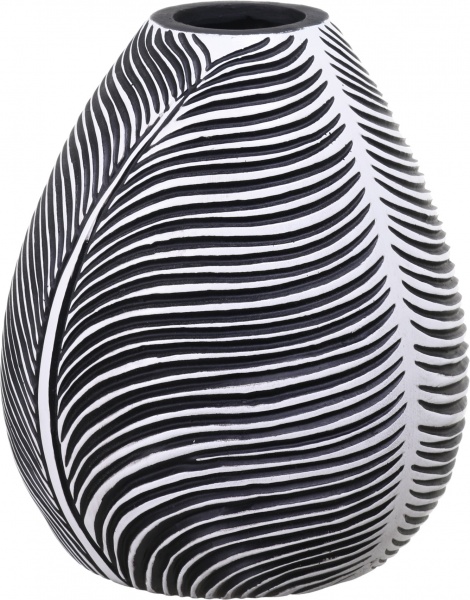 Ваза полігумова сіра із чорним Leaf Grey 17,5х17,5х20,5 см
