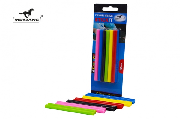 Стержни клеевые Mustang разноцветные 7 мм 12 шт.