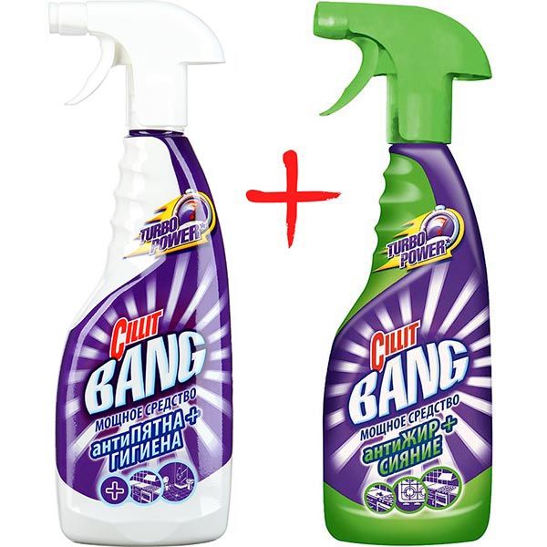 Набір Cillit Bang для видалення жиру Антижир і блиск + Антиплями та гігієна 1,5 л