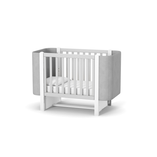 Кроватка детская Veres Монако Велюр бело-серый 05.3.1.212.17