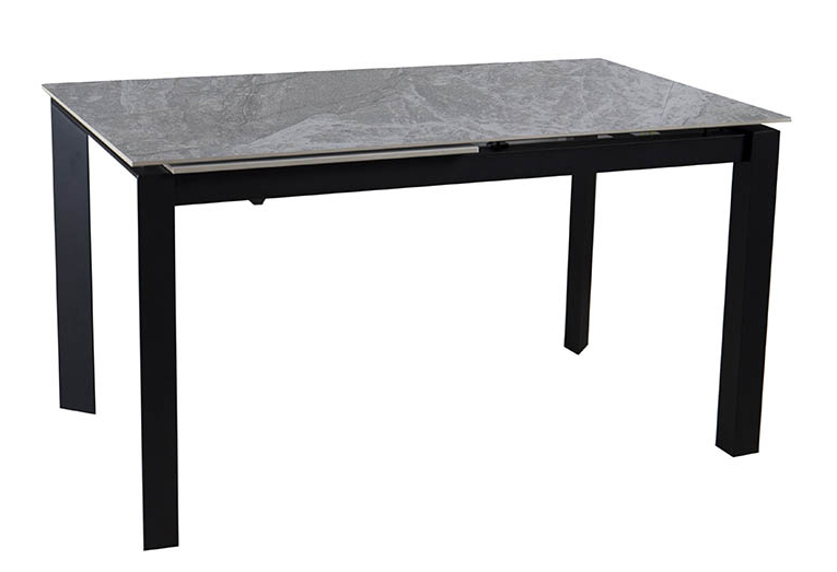 Стол обеденный Ларс 1400(2000)x800x750мм серый/черный