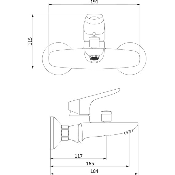 Смеситель для ванны Damixa 771000001 Jupiter