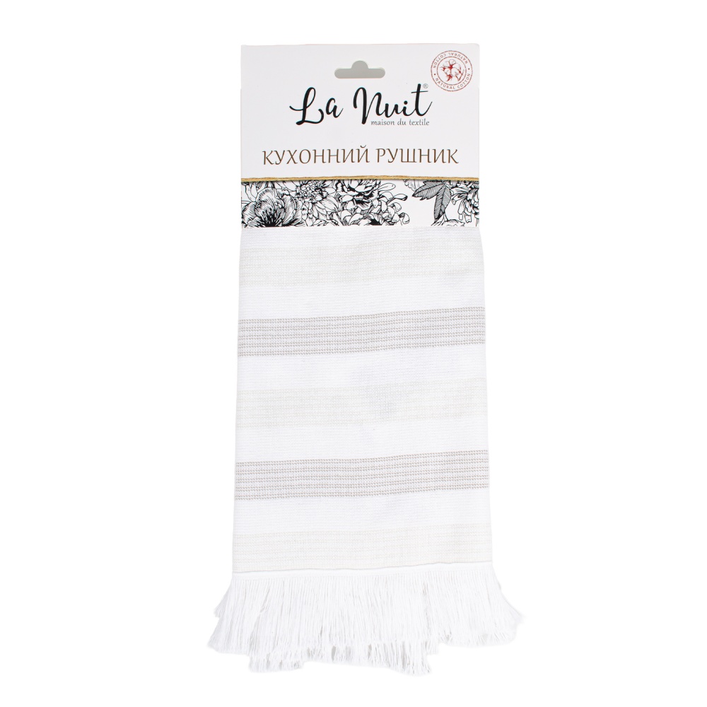 Рушник махровий Смужка 40x60 см бежевий/мокко BILTEX