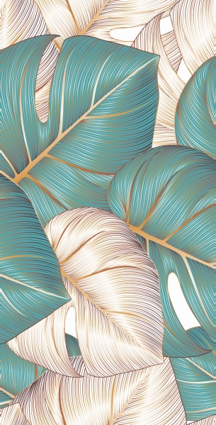 Репродукция Листья пастель 50x100 см Арт Фемелі 