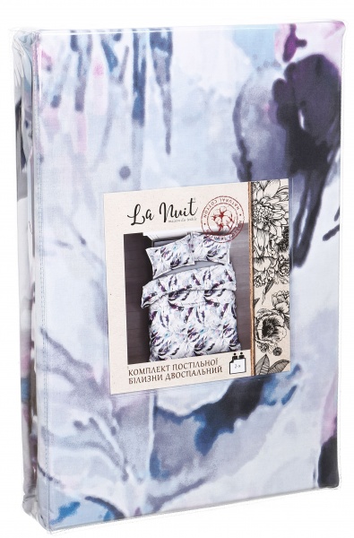 Комплект постельного белья Viana 2 белый с принтом La Nuit (без простыни) 