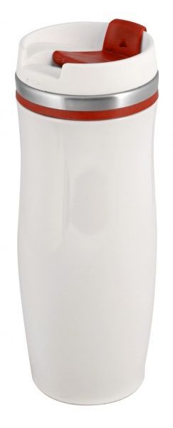 Термочашка Promo 0,4 л біла із червоним