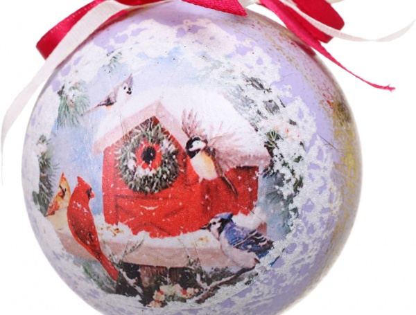 Шар новогодний Декупаж d 80 мм в ассортименте