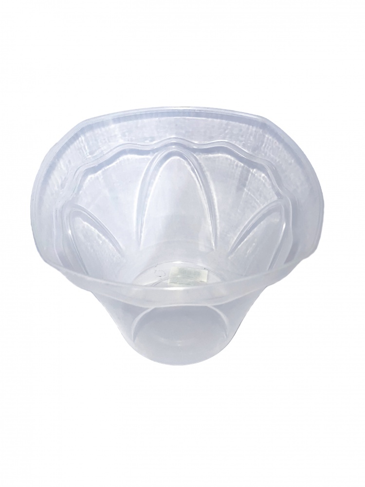 Кашпо декоративне пластик Магнолія d 203 фігурний білий/прозорий