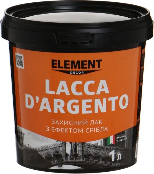 Лак Decor Lacca D'Argento Element Decor напівмат 1 л срібний