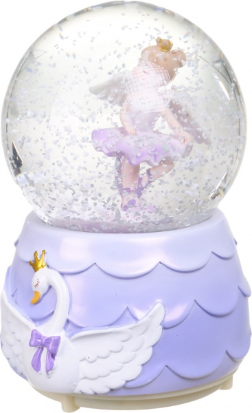 Сувенір новорічний куля снігова балерина 2147-Y-80 світлодіодна (LED) 