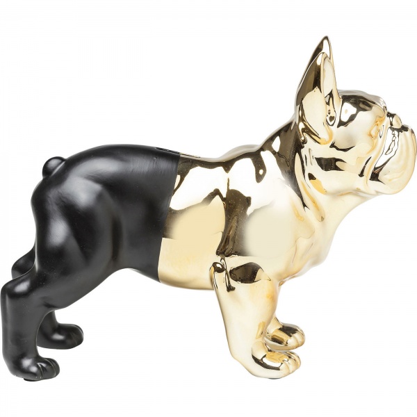 Скарбничка KARE Design Bulldog чорний із золотим 28x34x15 см