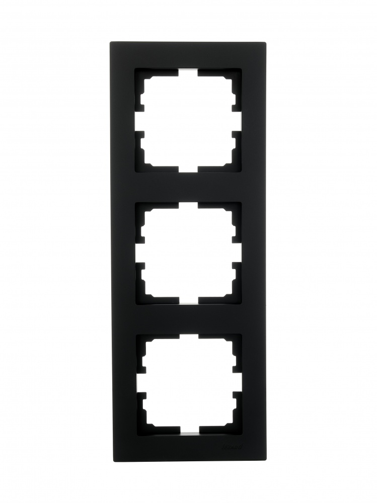 Рамка тримісна Lezard Vesna вертикальна антрацит 742-4200-153