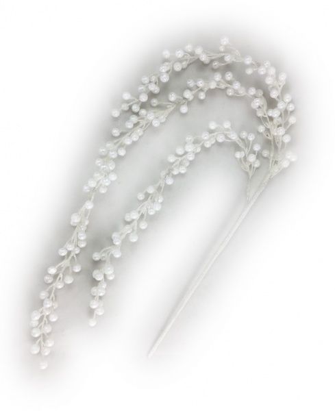 Декорація новорічна Гілка спадаюча із перлинками 85 см EPI-RS1Z2118-1 