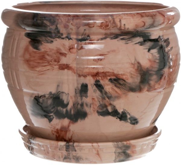 Горщик керамічний Горщик керамічний Малаіхт 6 л круглий бежевий/ (10918421) круглий бежевий 