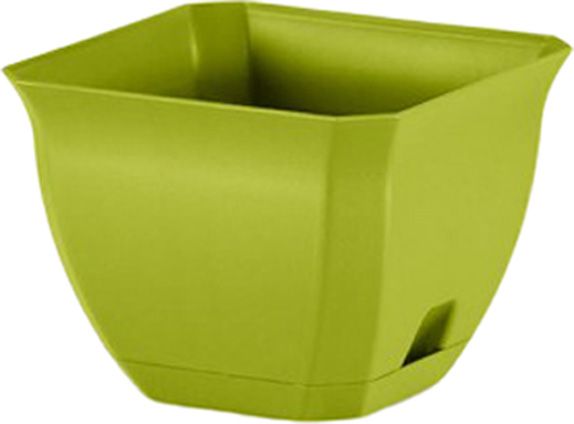 Горшок пластиковый NOLEKS с подставкой Луна 26х26 см квадратный 8,8 л киви 