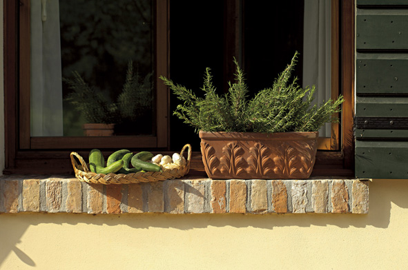 Кашпо DEROMA Рома котто прямоугольный коричневый