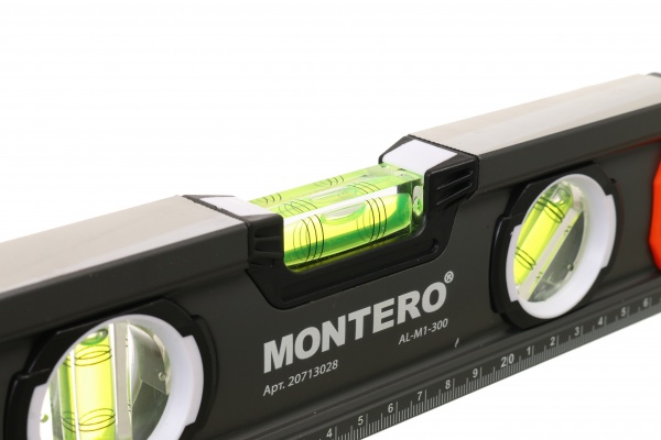 Рівень 30 см Montero з ручками магнітний AL-M1-300