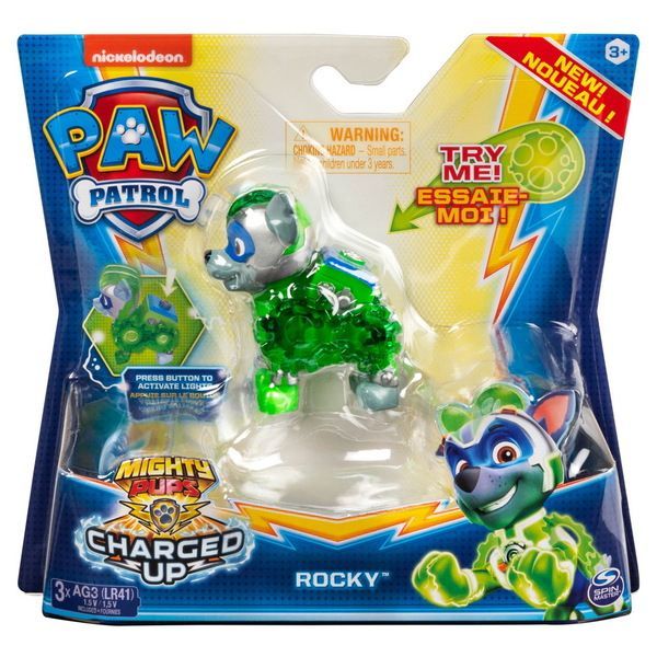 Фигурка коллекционная Spin Master Щенячий патруль: Рокки с подсветкой (серия Мегащенки) SM16655/7926 