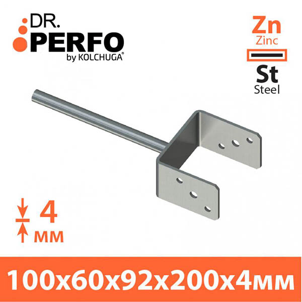 Опора колони 100x60x92мм 4мм 