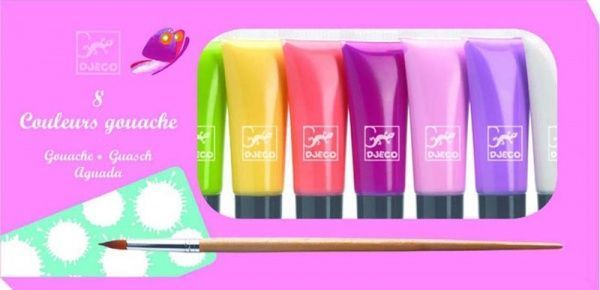 Набор гуашевых красок Djeco в тюбиках 8 пастельных цветов DJ09747
