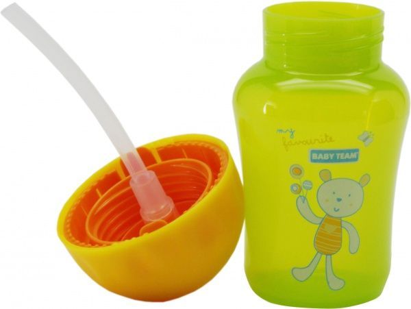 Поильник Baby Team с силиконовой трубочкой 380 мл 5010 в ассортименте