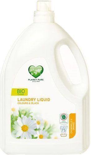 Гель для машинной и ручной стирки PLANET PURE органическое жидкое средство, ромашка и апельсин 3,375 л