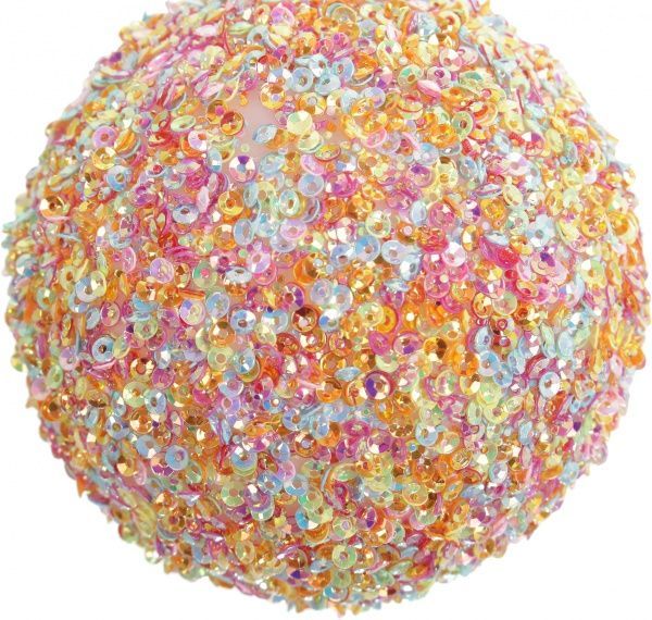 Шар новогодний с присыпками 80 мм 4824 разноцветный