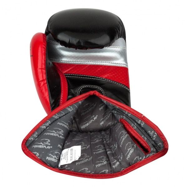 Боксерские перчатки PowerPlay р. 14 14oz 3007 черный с красным