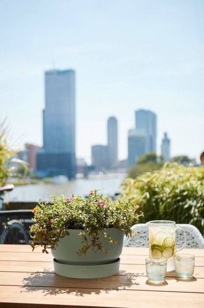 Вазон пластиковый Elho Greenville Bowl 33 см круглый 11,6 л зеленый (332464) 