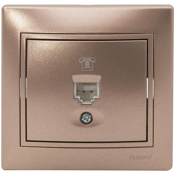 Розетка телефонная Lezard Mira TF-евро светло-коричневый