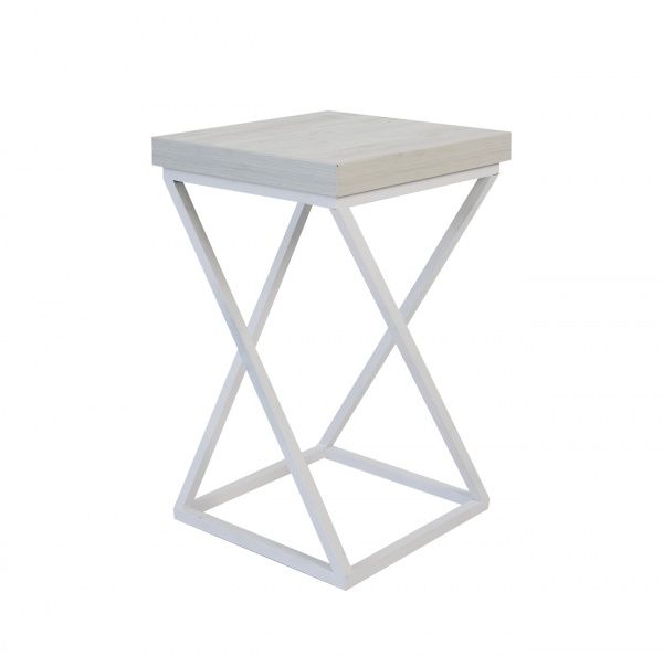 Табурет Україна Каламіт Аляска 300х300х490 мм білий/білий