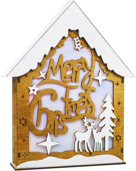 Прикраса новорічна Будиночок Merry Christmas 6,5 см різнокольоровий 1220309