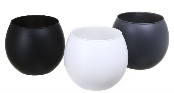 Ваза скляна Soft куля 15 см сіра 