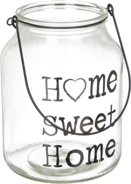 Подсвечник стеклянный Home sweet home