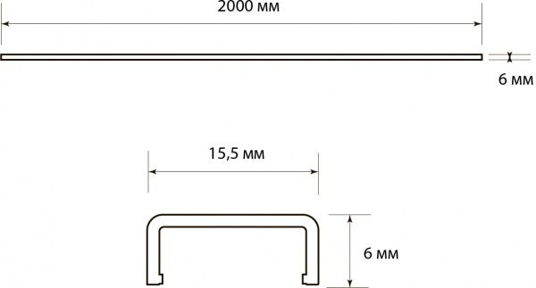 Профиль алюминиевый Светкомплект прямой анодированный ЛП7 6x15,5 мм 200 см 