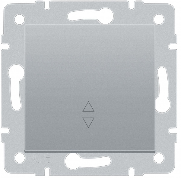 Механизм выключателя проходной одноклавишный HausMark Stelo без подсветки серебро 501-4388-105