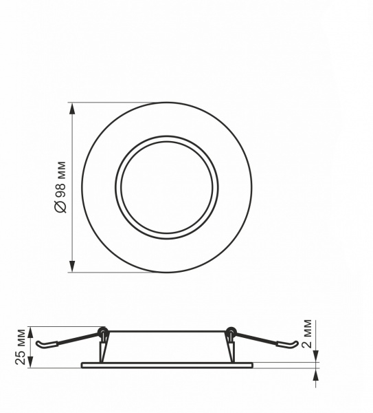 Светильник встраиваемый (Downlight) Videx LED Back 5000 К 26337 