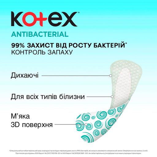 Прокладки ежедневные Kotex Antibacterial 20 шт.
