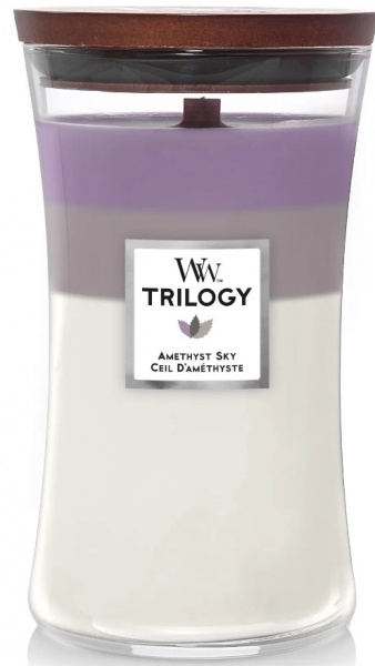 Свеча ароматическая Woodwick Large Trilogy Amethyst Sky (Аметистовое небо) 609 г 